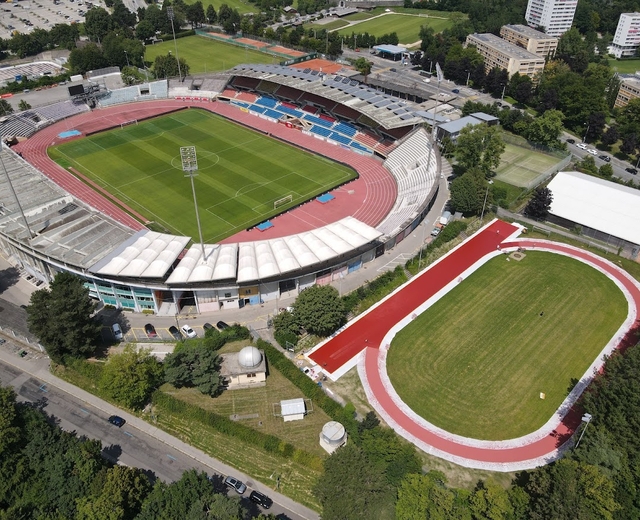 Piste d'athlétisme d'échauffement de la Pontaise