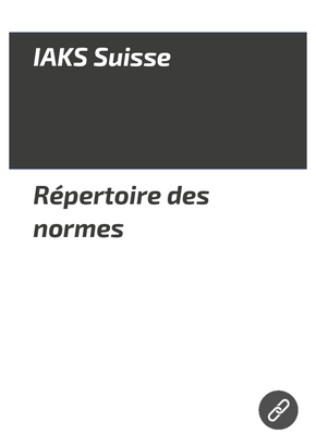 IAKS Suisse répertoire des normes