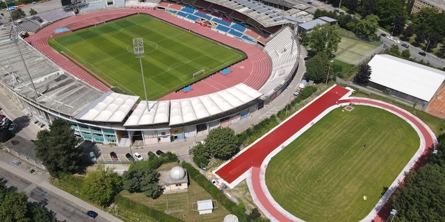 Piste d'athlétisme d'échauffement de la Pontaise